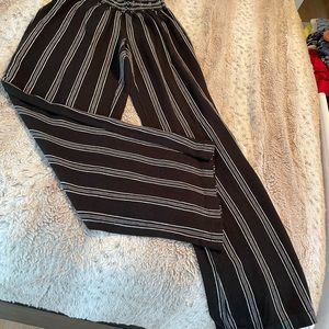 Rewash vertical stripe loose pant